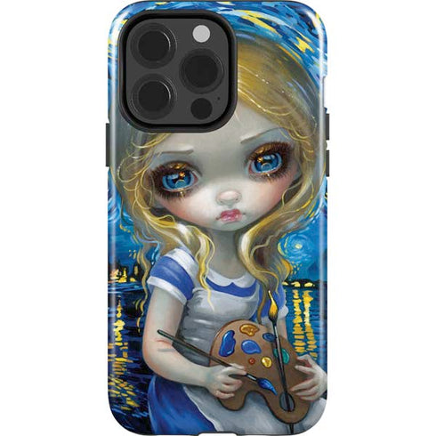 Artist Alice in Van Gogh Starry Night by Jasmine Becket-Griffith iPhone 15 Pro Impact Case